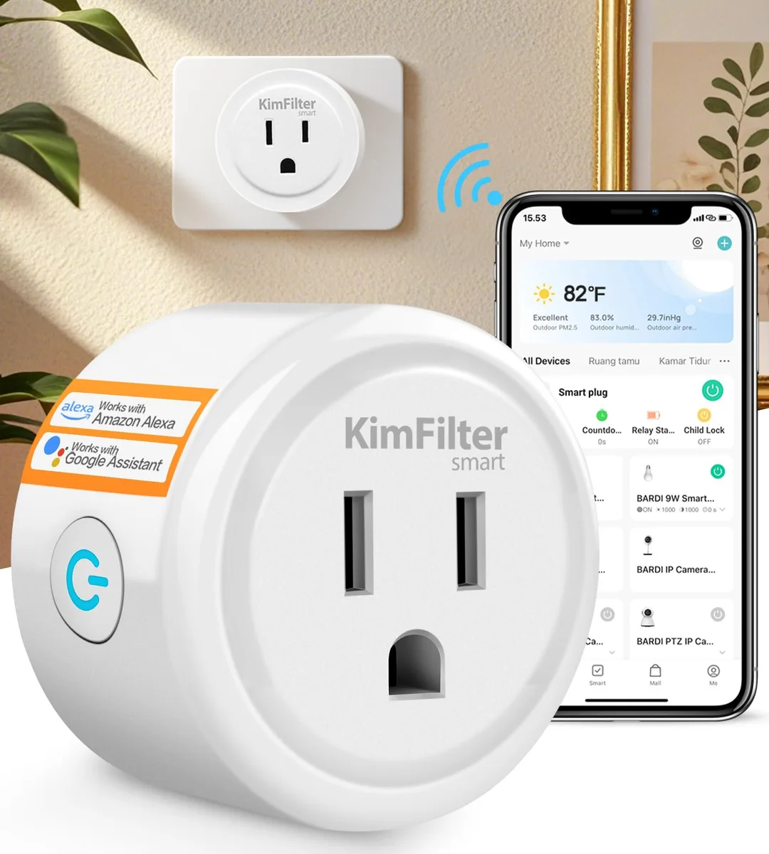 KimFilter Mini Smart Plug KF002 2.4GHz — product photo