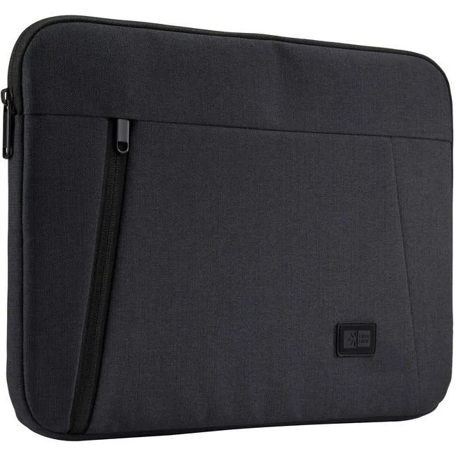 Black textured fabric laptop sleeve for 13.3 inch notebook