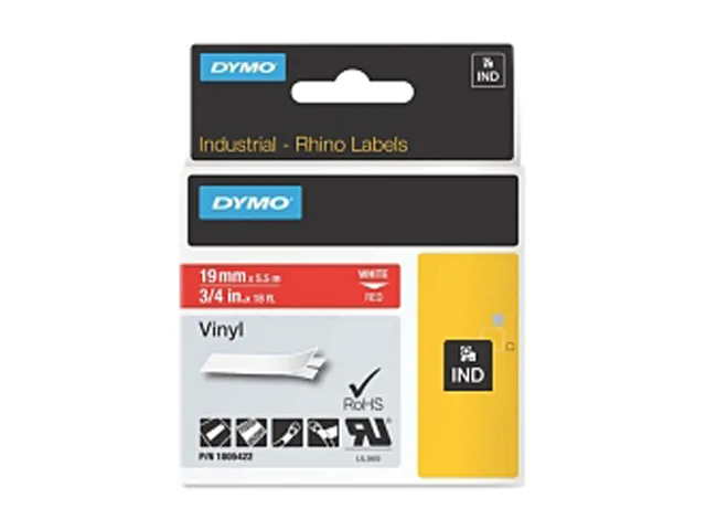 DYMO DYMO 1805422 3/4" Vinyl Labels Red White pos accessory — product photo