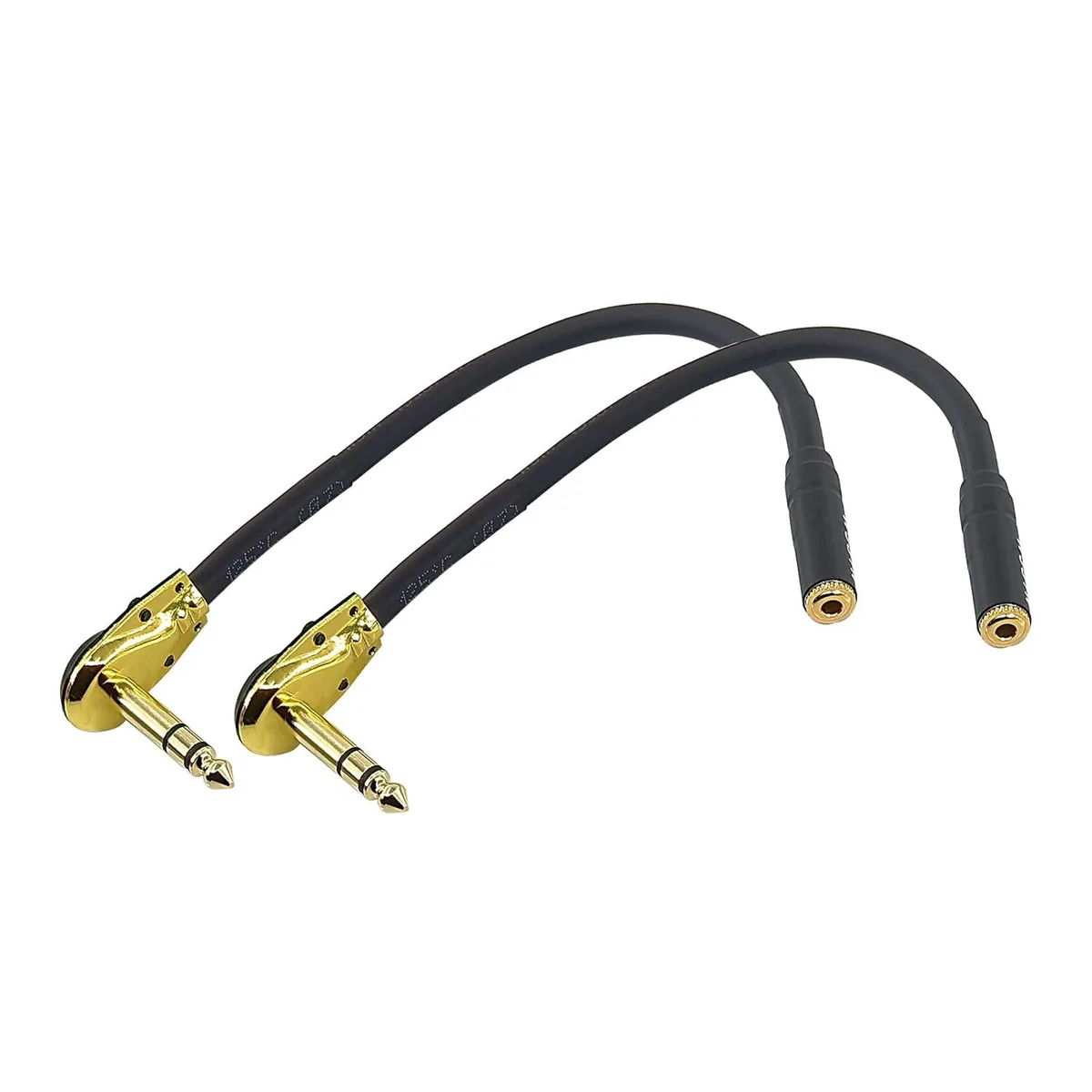 BFKK BFKK Right Angle 1/4 TRS to 3.5mm Stereo Adapter 6in 2-Pack — product photo