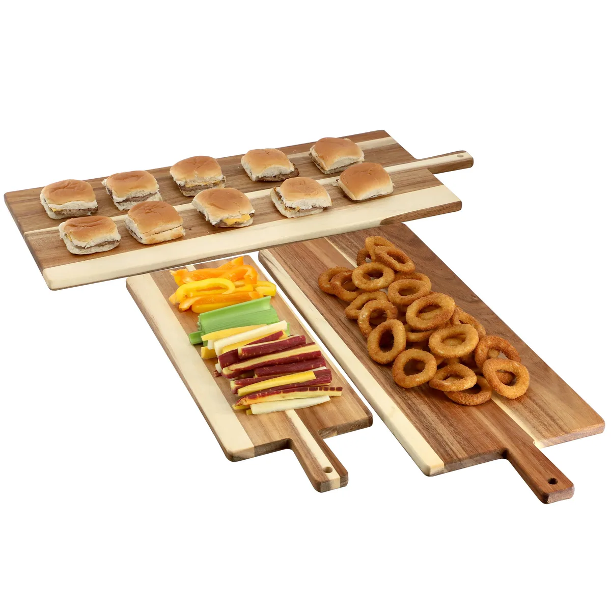 MegaChef MegaChef 3 Piece Acacia Wood Charcuterie Board Set with Handles — product photo