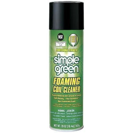 White 20 oz aerosol can of Simple Green coil cleaner