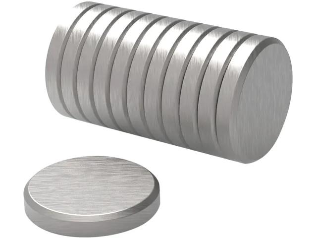 Single silver ceramic magnet round 1.3 inch diameter 0.20 inch thick