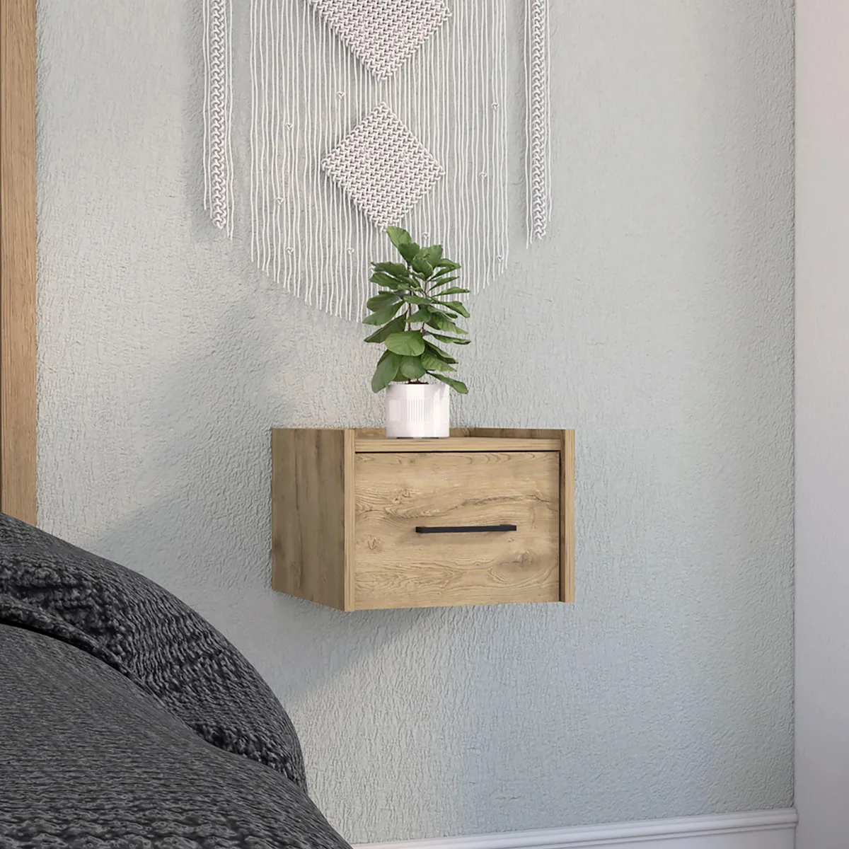 tuphen tuphen Boa Floating Nightstand Macadamia 13.8W 13.2D 10.4W 5.5H — product photo