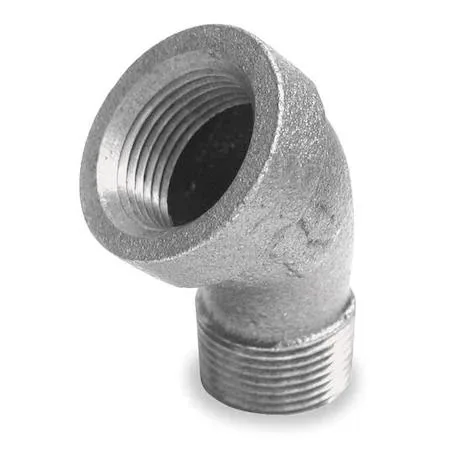 Galvanized malleable iron 45 degree street elbow with male and female NPT threads