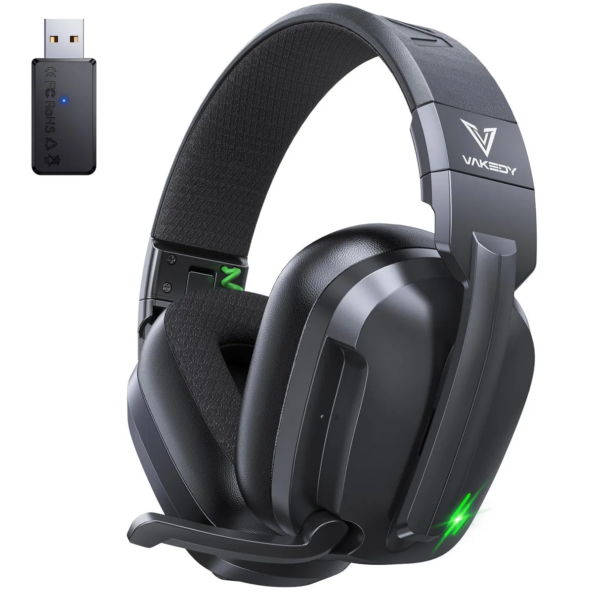  Aukey HW11 Wireless Gaming Headset 2.4GHz Bluetooth 50h Obsidian Black — product photo