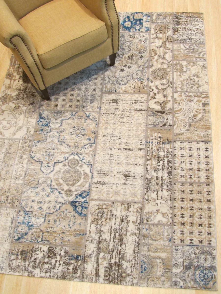 EORC EORC Ivory Distressed Bohemian Isabella Rug 5' x 7 — product photo