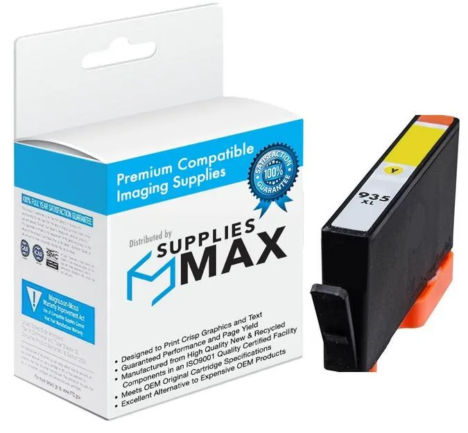 SuppliesMax SuppliesMax 935XL Yellow Ink Cartridge C2P26AN 825 Pages — product photo