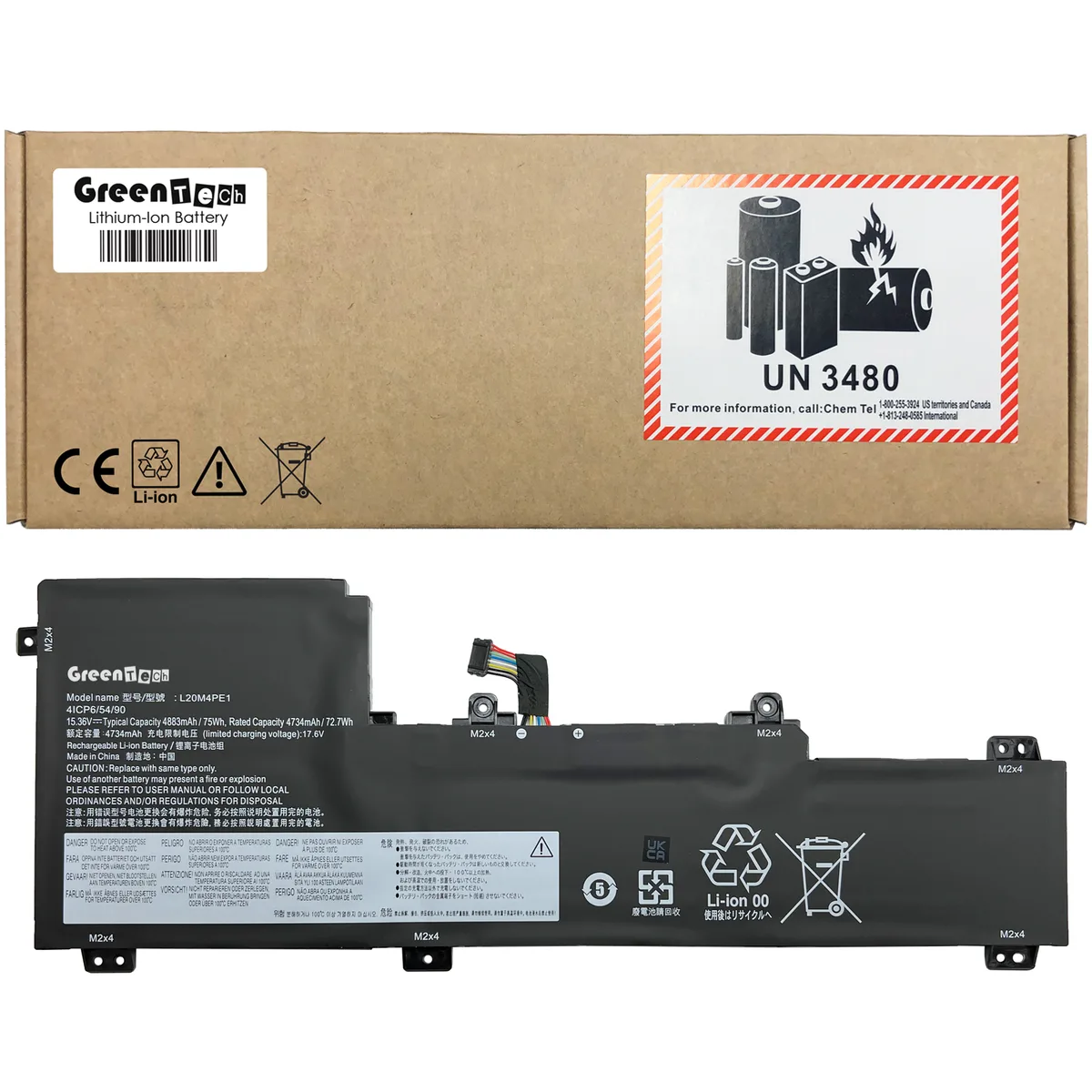 NShi NShi L20M4PE1 laptop battery 15.36V 75WHR 4883mAh — product photo