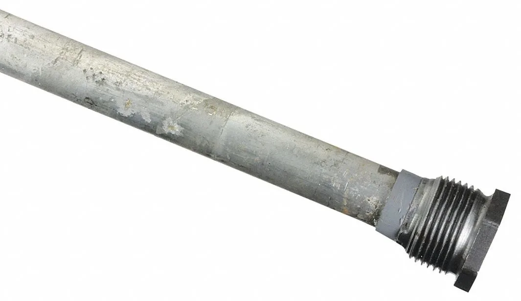 Grey magnesium anode rod with hex head
