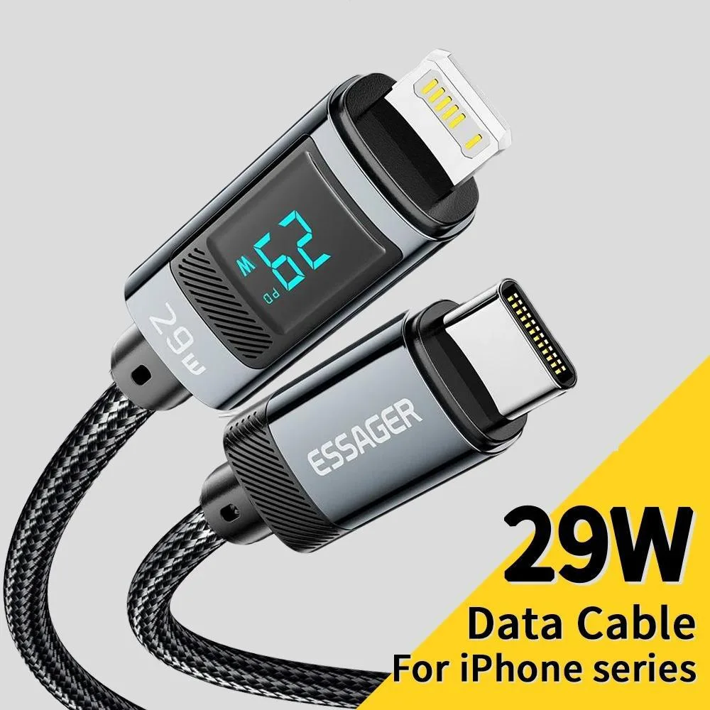 LUOM LUOM Essager HC29W USB-C to Lightning Cable 6.6ft 29W MFi Certified — product photo
