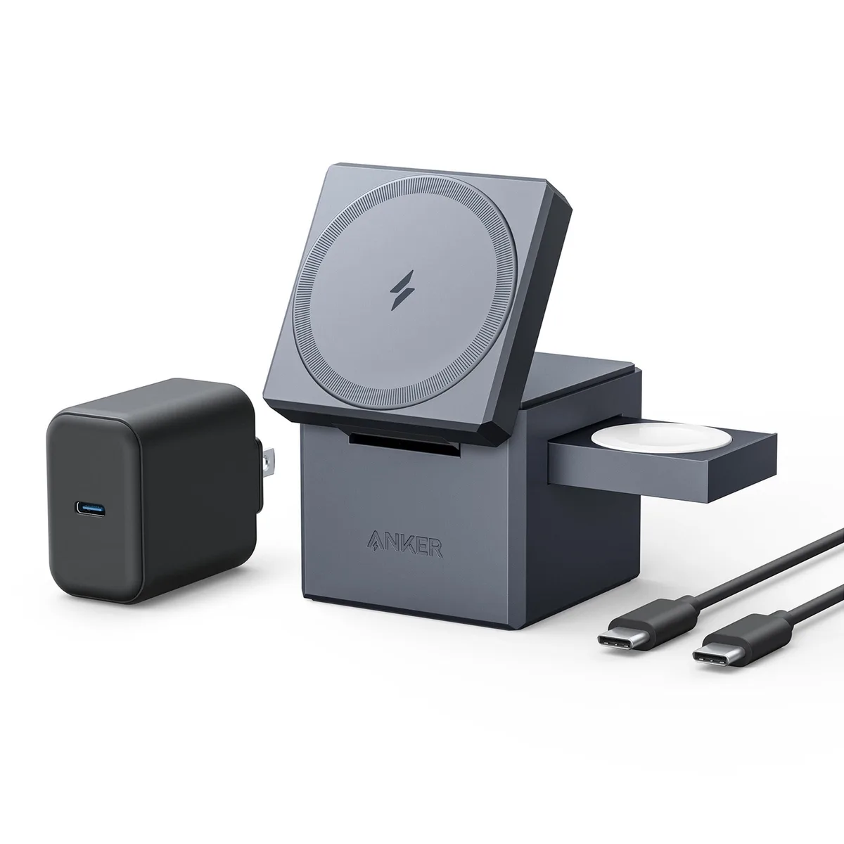  Anker Y1811 3-in-1 Cube MagSafe Charger Phantom Gray — product photo