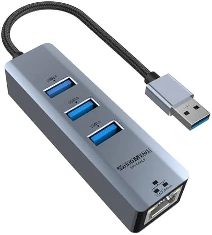 TAURKENAM TAURKENAM USB 3.0 Gigabit Ethernet Adapter with 3 USB Ports — product photo