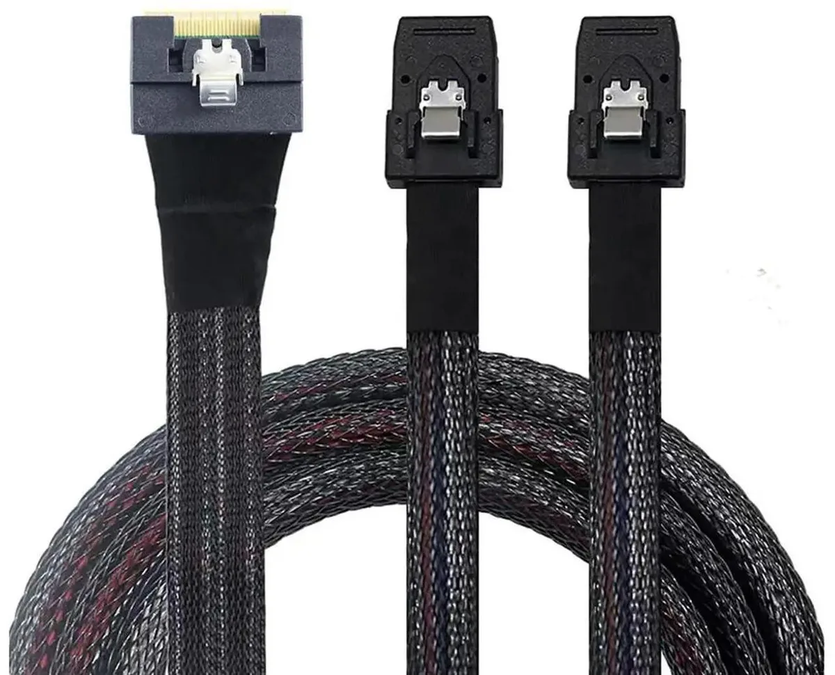 SMUGDESK SMUGDESK SlimSAS SAS 4.0 SFF8654 8i to Dual SFF8087 Cable .8m — product photo
