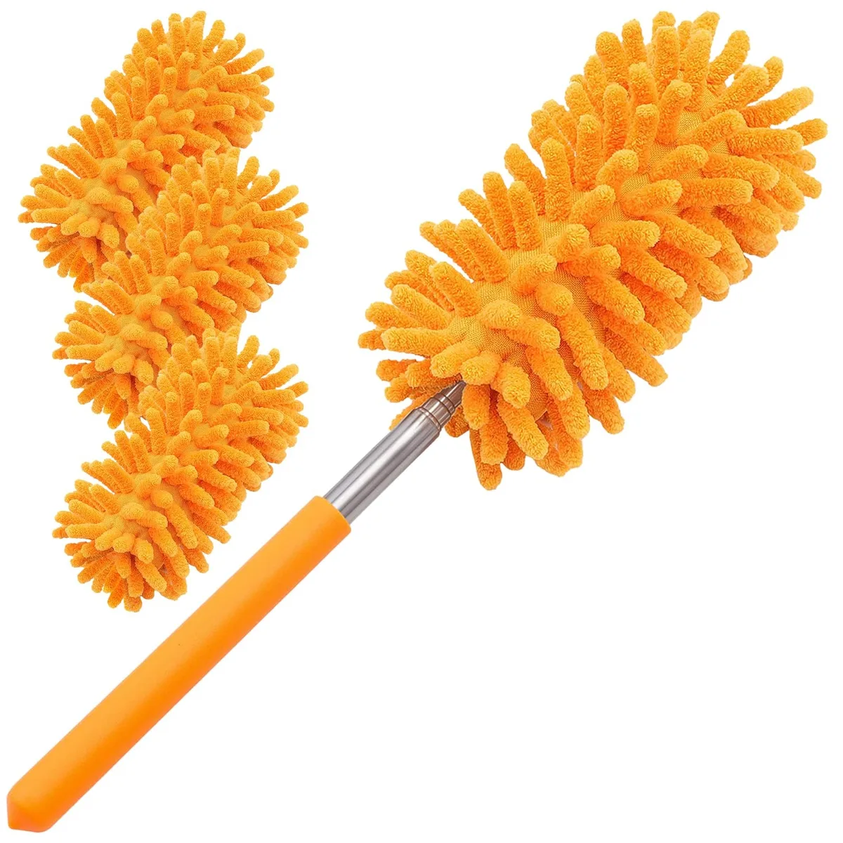 Tukuos microfiber duster kit with four heads and extendable pole 10 to 29 inches