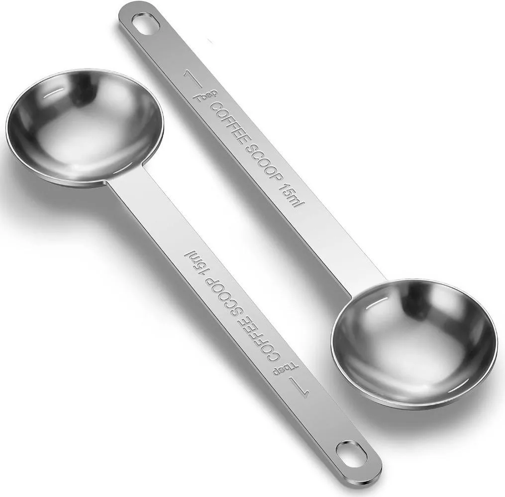 None Continuous None Continuous Coffee Scoop Spoons 15ML 2PCS Stainless Steel Measuring Spoons — product photo