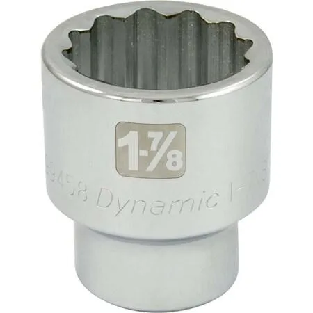 Dynamic 1 inch drive 1-7/8 inch SAE socket chrome finish 12 point