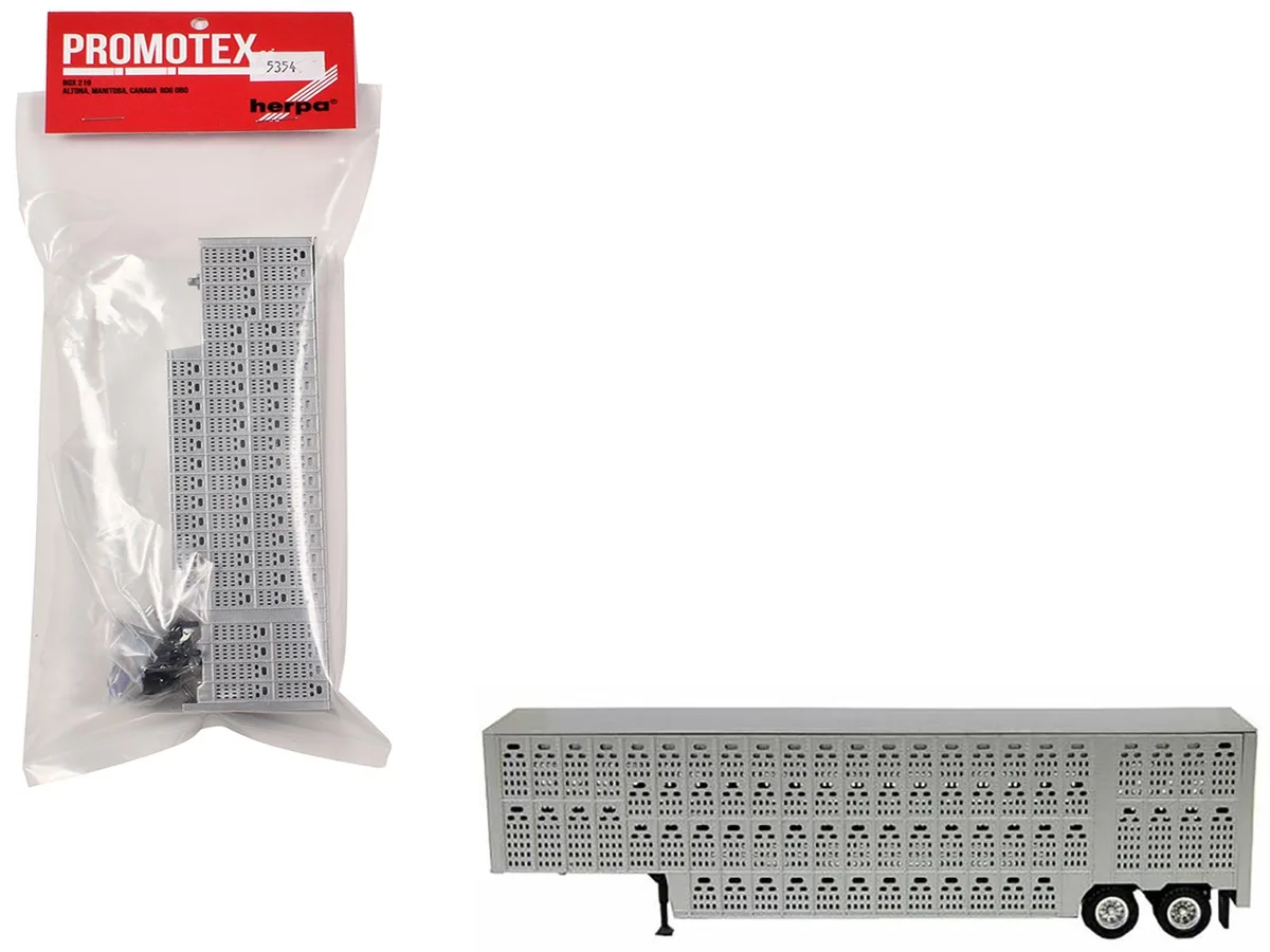 Promotex Promotex Livestock Trailer Silver 1/87 HO Plastic Model — product photo
