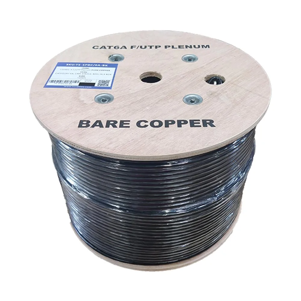 Turnstone Cables Turnstone Cables Cat6A Plenum Shielded F/UTP 1000ft Black — product photo