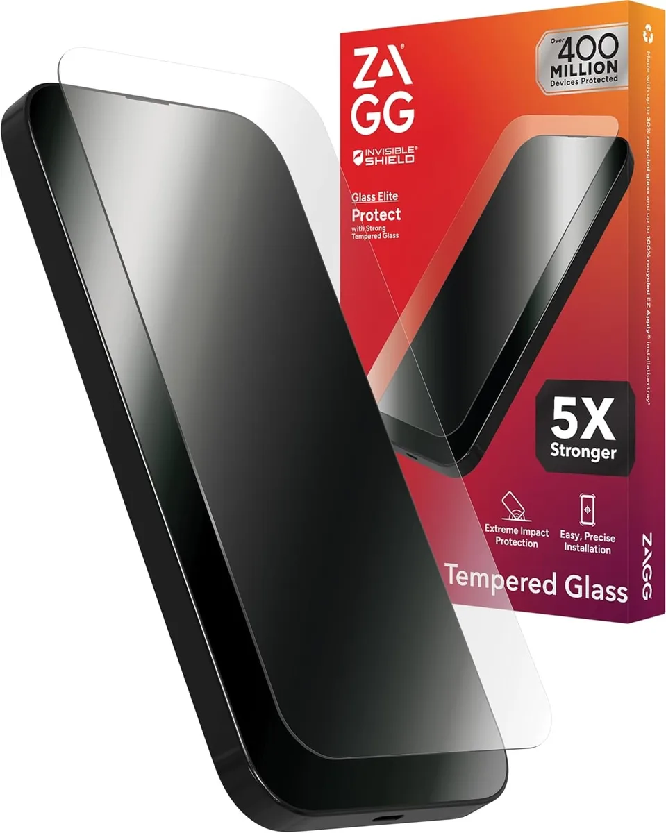 Clear tempered-glass screen protector for iPhone 16 Pro with reinforced edges