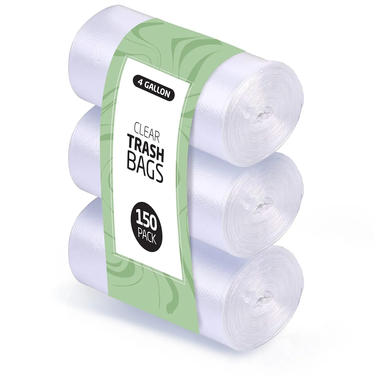  Supellectilem 4GTB-150 4 Gallon Clear Trash Bags 150 Count 17 x 18 in — product photo