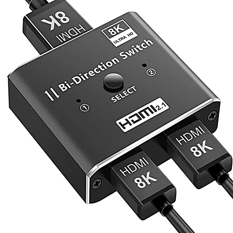 Kirzi Kirzi 8K HDMI 2.1 Bi-Directional Video Switch 2 Ports Black — product photo