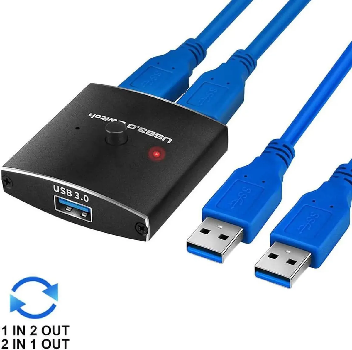Vszerda Vszerda Switch 3.0 KVM Switch 2 in 1 Out 1 in 2 Out USB 3.0 — product photo