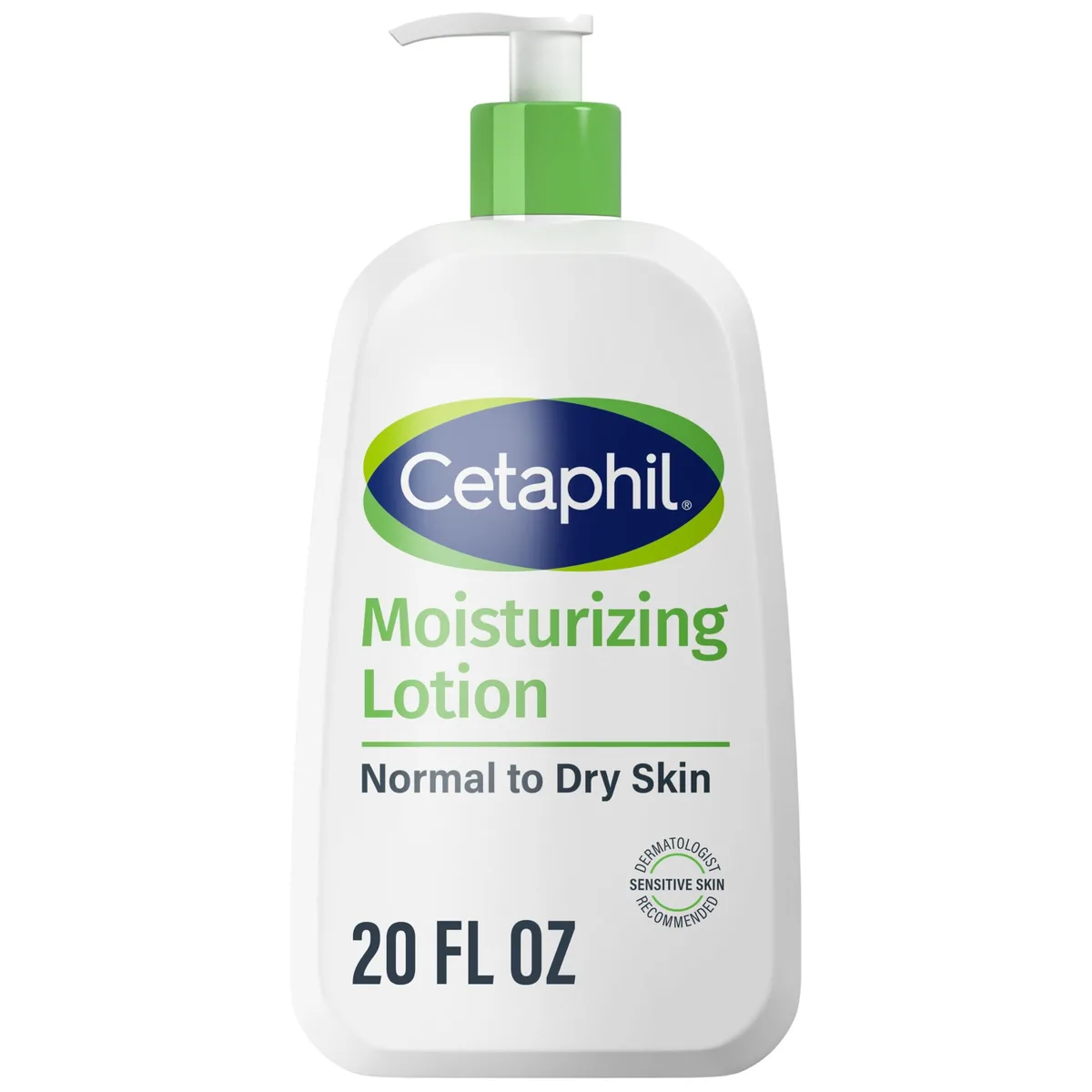 White 20oz pump bottle with blue Cetaphil label