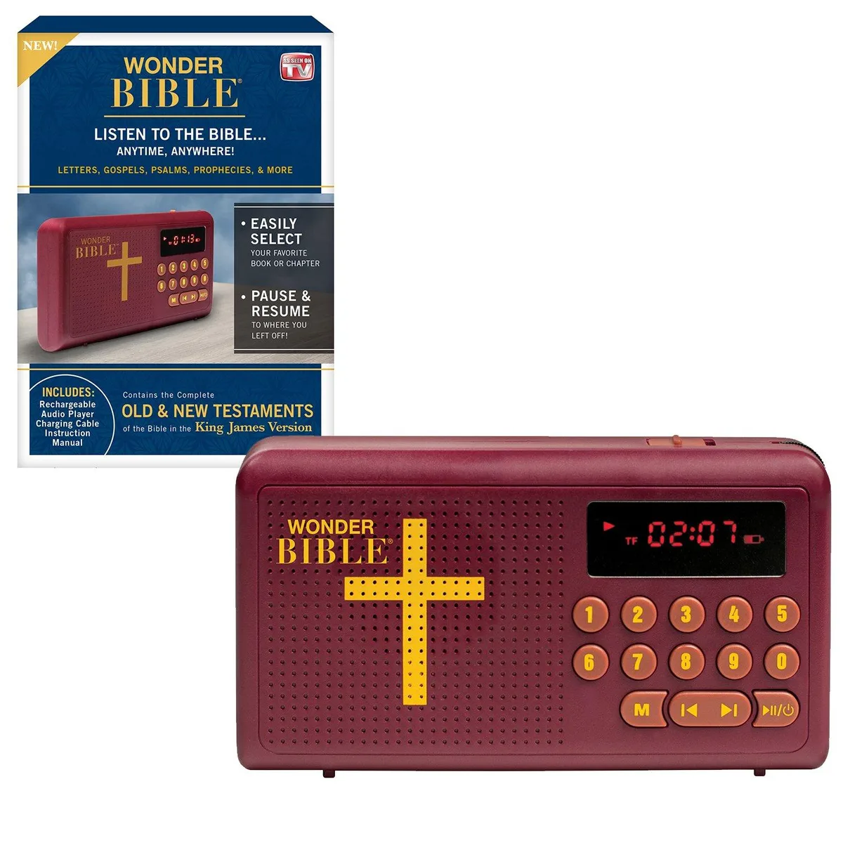 Wonder Bible King James Version Audio Player Maroon 16 GB — product photo