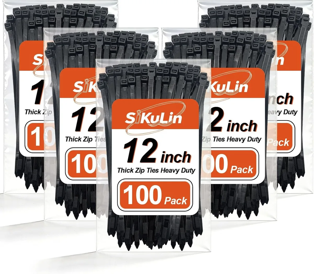 Ennovor Ennovor 12 inch 250 lbs 0.35 wide 500 Pack Cable Ties — product photo