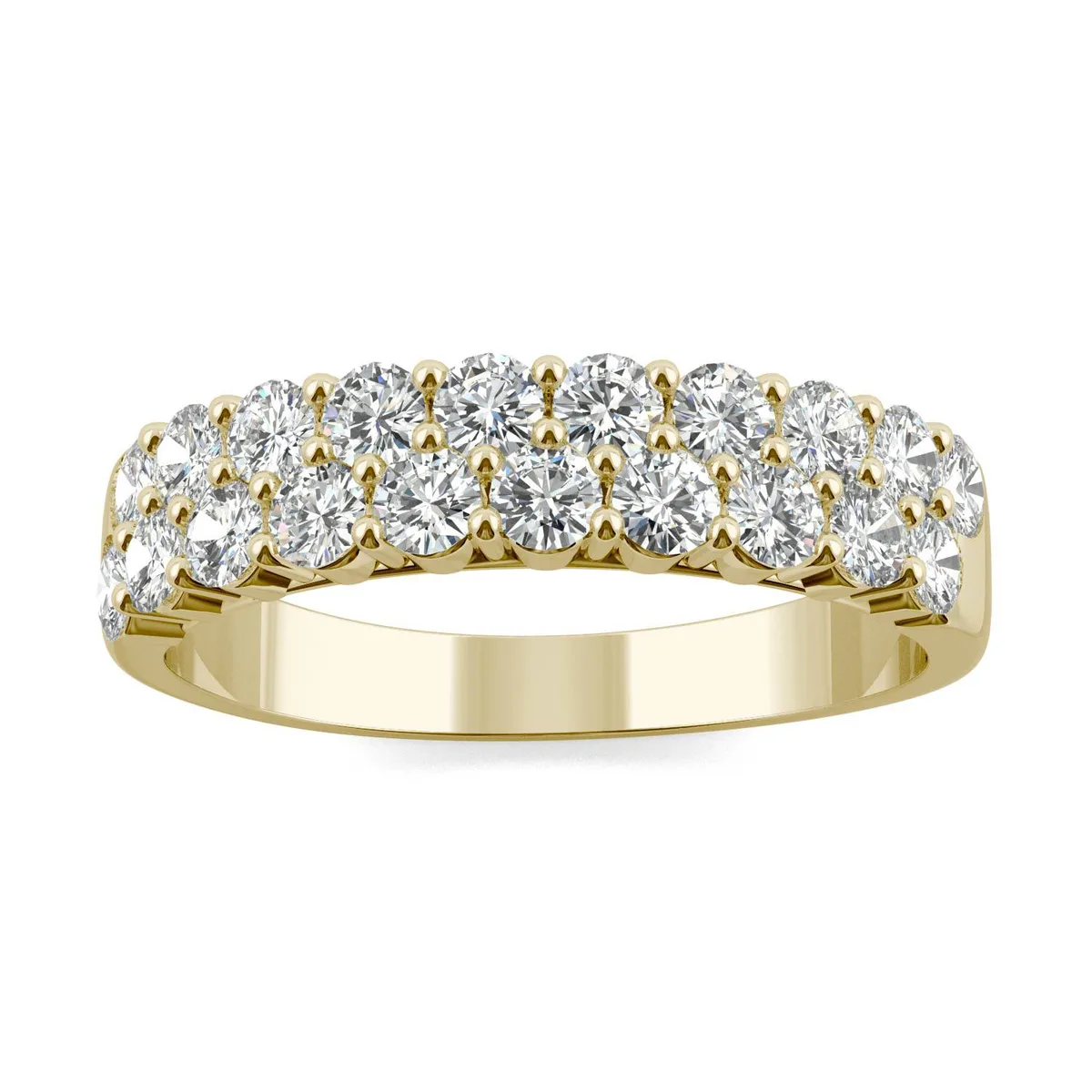 Charles &amp; Colvard Charles &amp; Colvard Moissanite 2.4mm Round Band Size 6 1.00cttw DEW 14K Yellow Gold Anniversary Ring — product photo