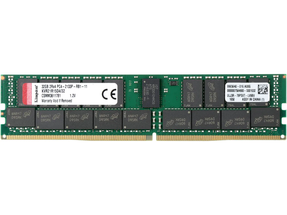 Kingston Technology Corp. Kingston Technology Corp. KVR21R15D4/32 32GB DDR4 2133 ECC Registered Server RAM — product photo