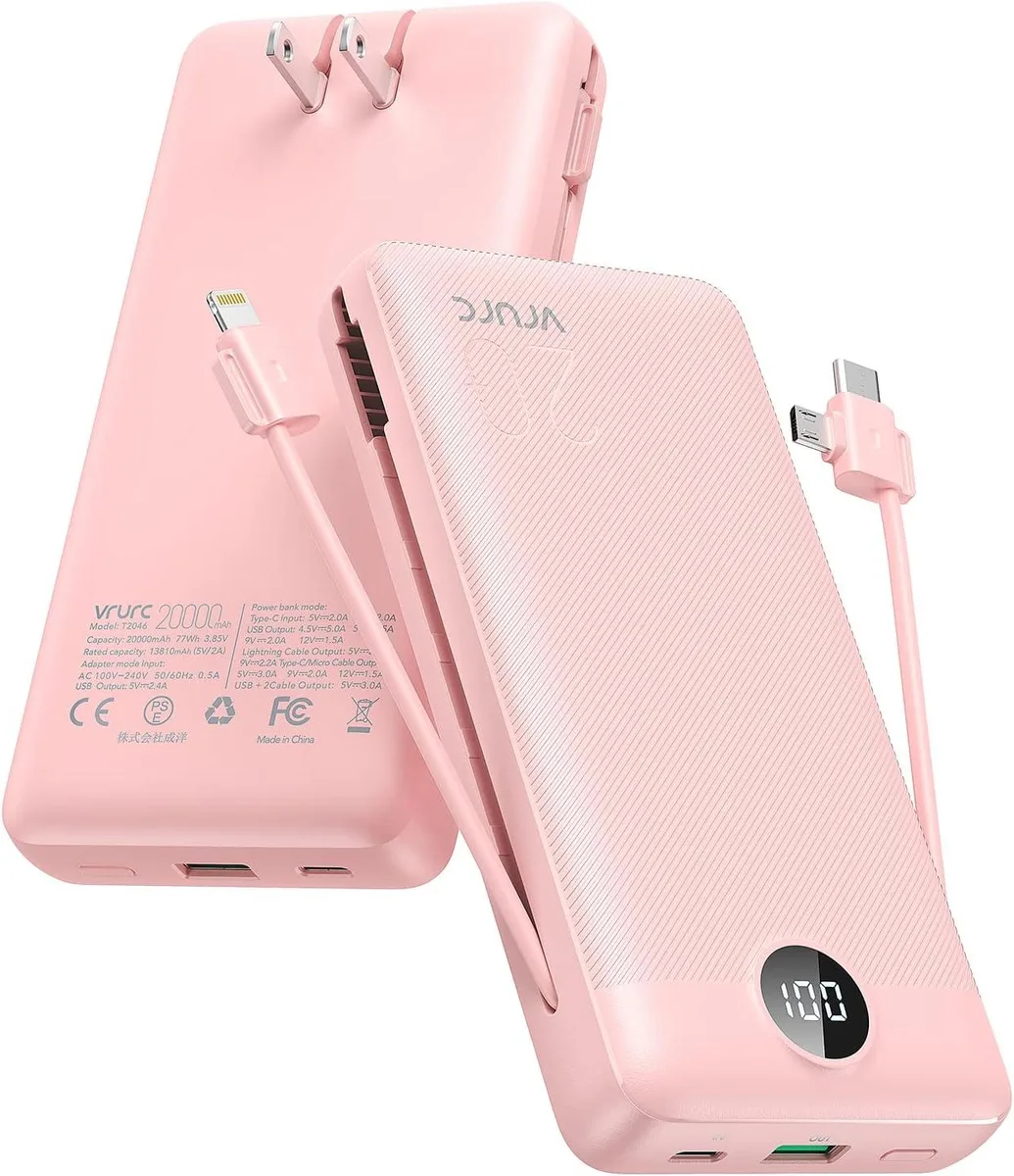 FLEANE FLEANE Portable Charger 20000mAh Pink — product photo
