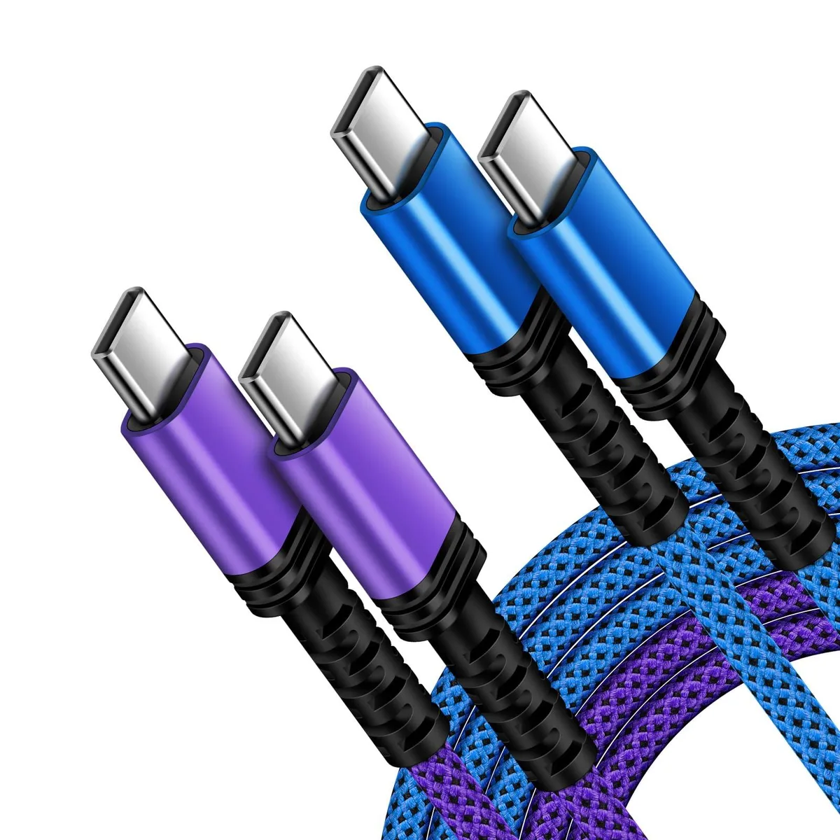  iHoto USB C to C Cable 60W 6ft Blue Purple 2 Pack — product photo