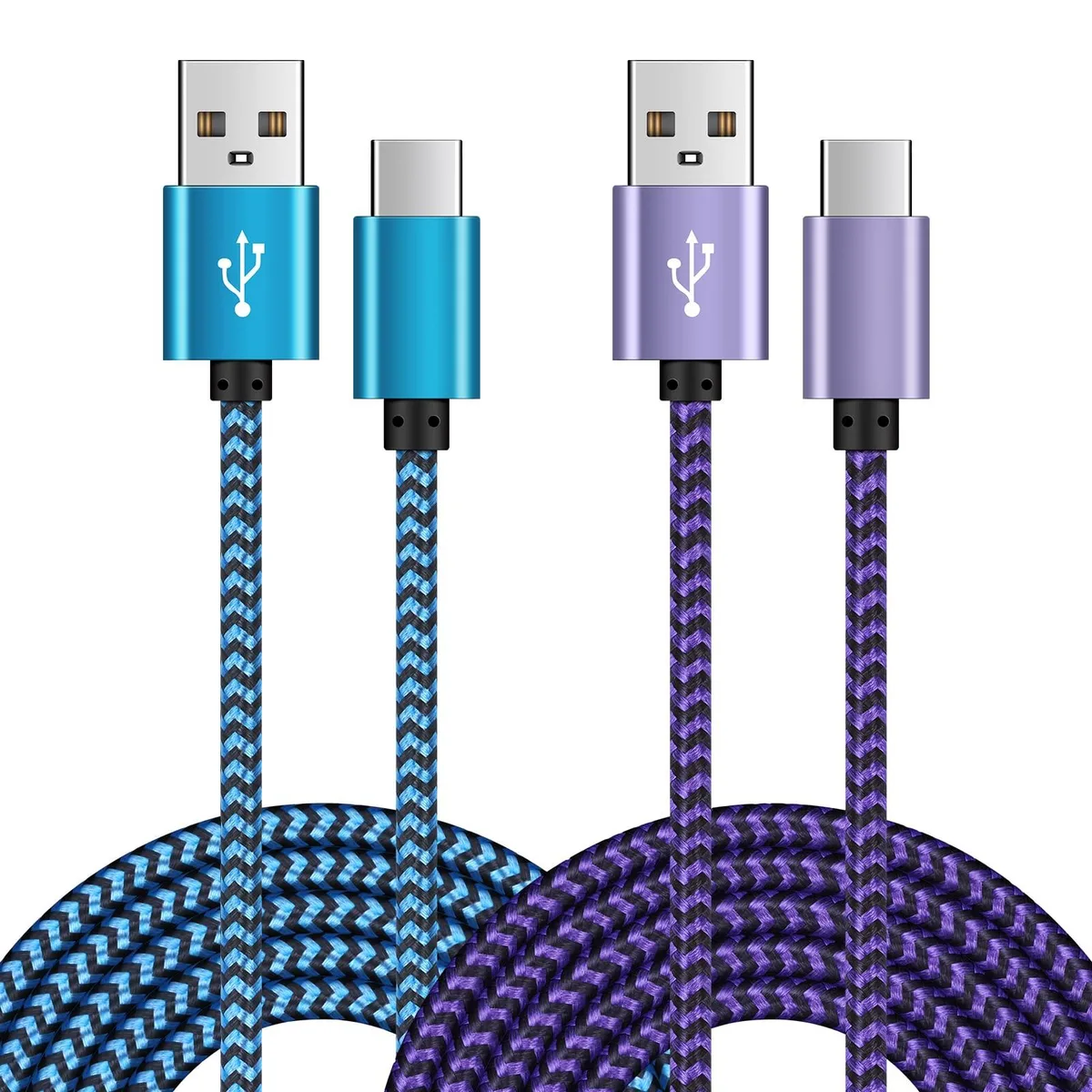  FiveBox USB Type C Cable 6.0 ft Blue Purple 3A 480Mbps — product photo