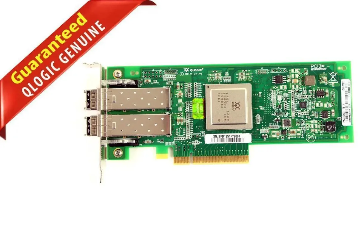 QLogic Corp. QLogic Corp. QLE2562 2-port PCIe 2.0 x8 8Gb/s host bus adapter expansion card — product photo