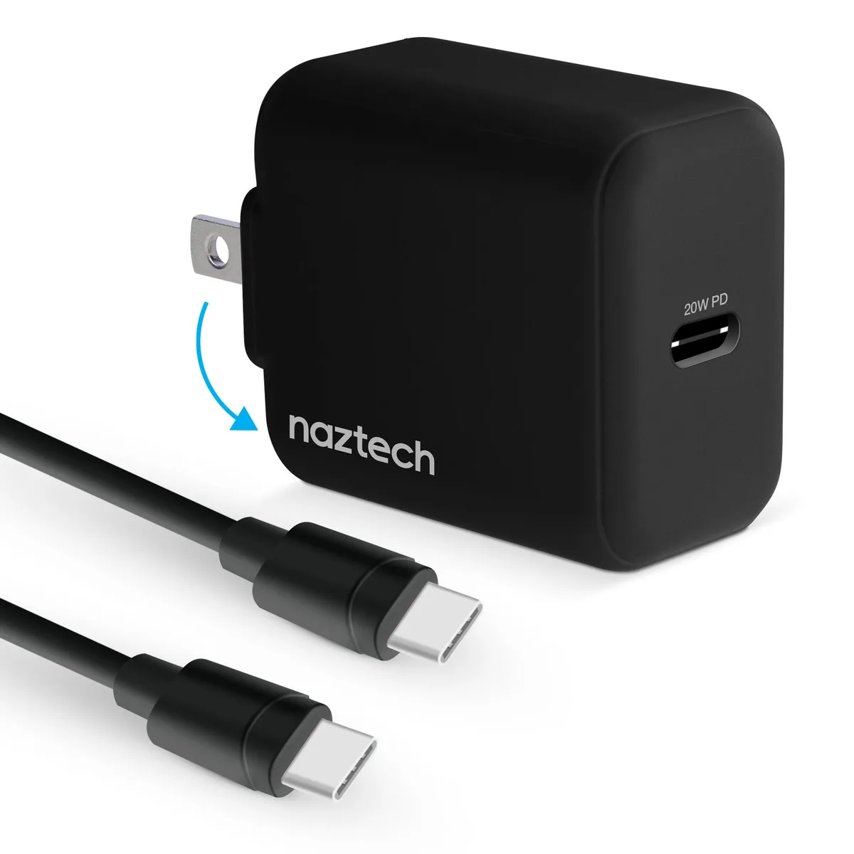 Naztech Naztech 20W PD Wall Charger + USB-C to Lightning 4ft Cable — product photo