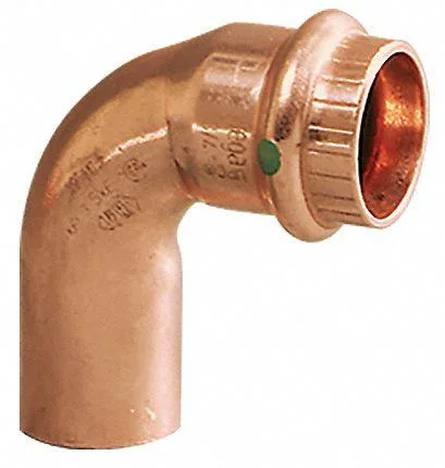 Copper 90-degree street elbow press fitting 2 inch ends EPDM O-ring 77072