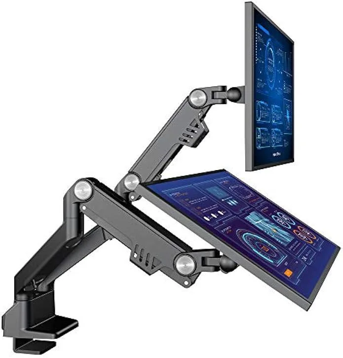 TAURKENAM TAURKENAM Dual Monitor Arm 17-35 inch VESA 75x75 100x100 Gas Spring C-Clamp Grommet — product photo