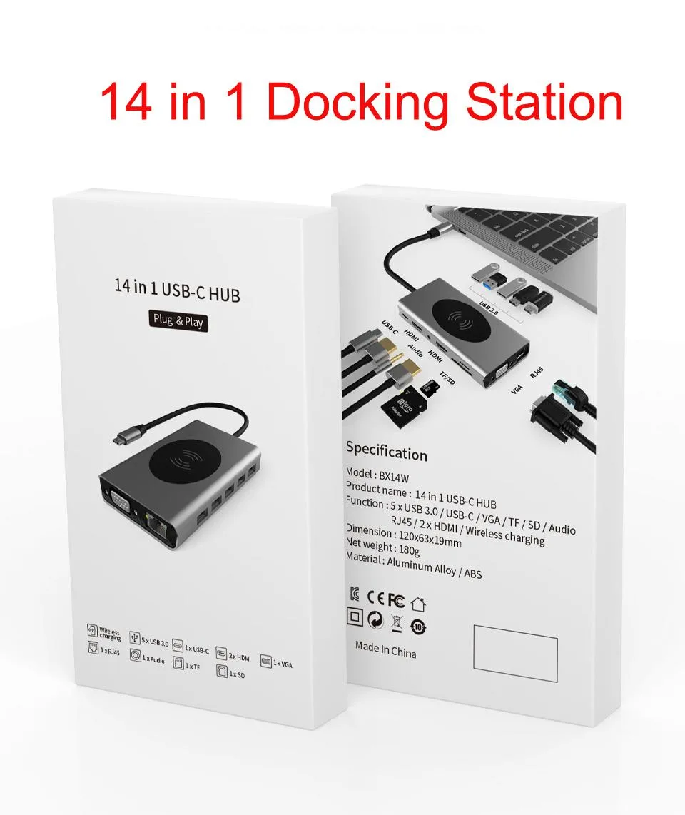 Jansicotek Jansicotek BXS14IN1 14-in-1 Docking Station Silver — product photo