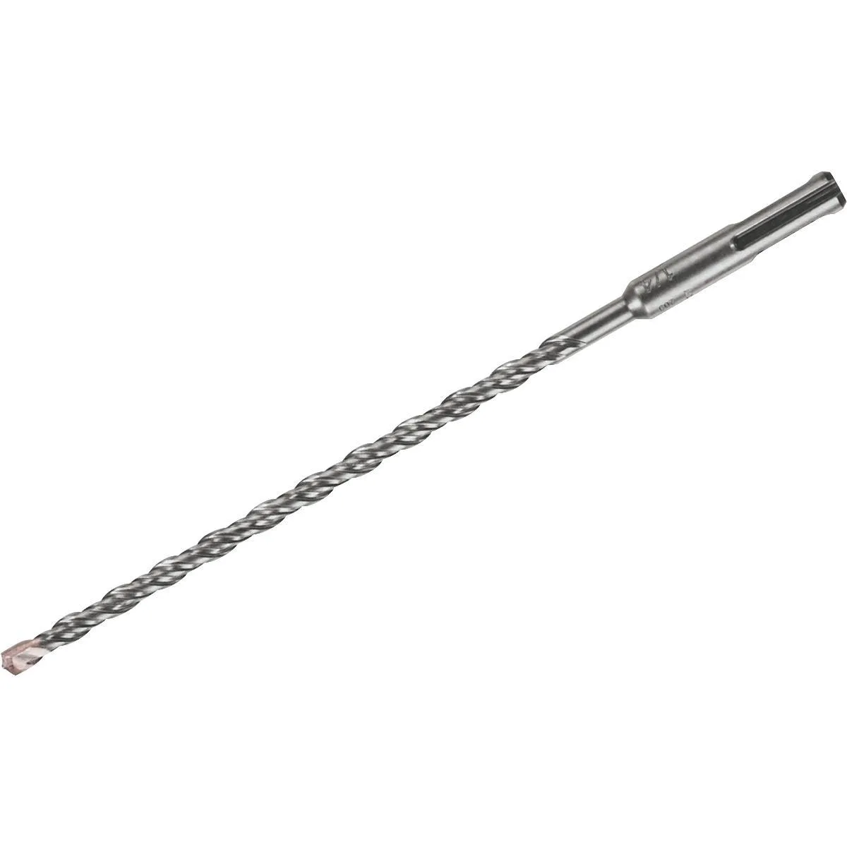 Silver SDS Plus hammer drill bit with two cutting edges and four spiral flutes