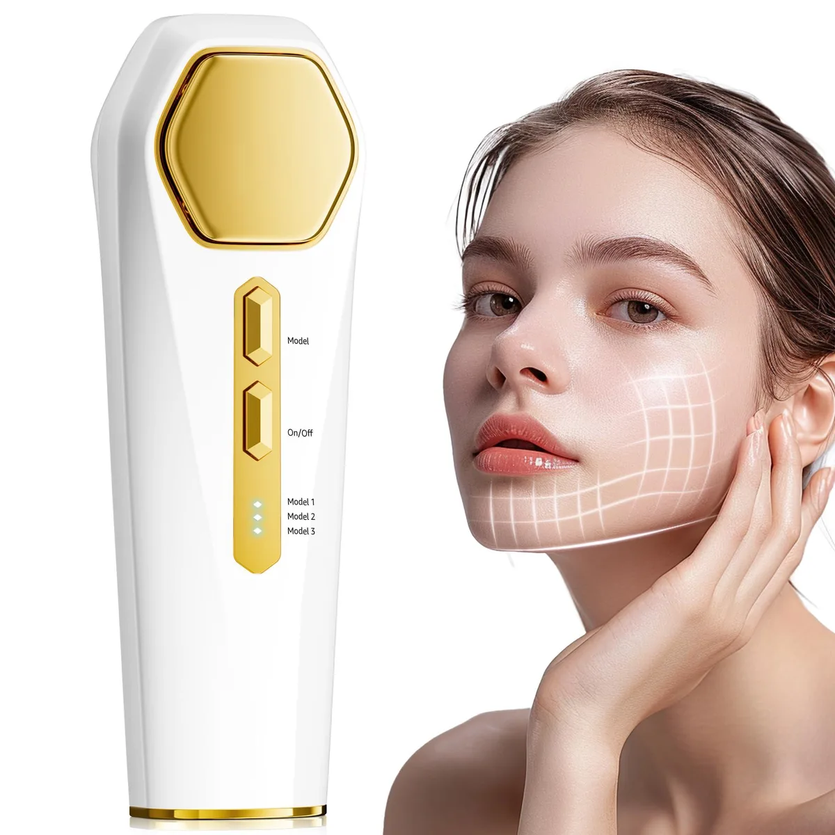 _Mega Brand _Mega Brand 2328 Facial Massager White Solar Powered — product photo
