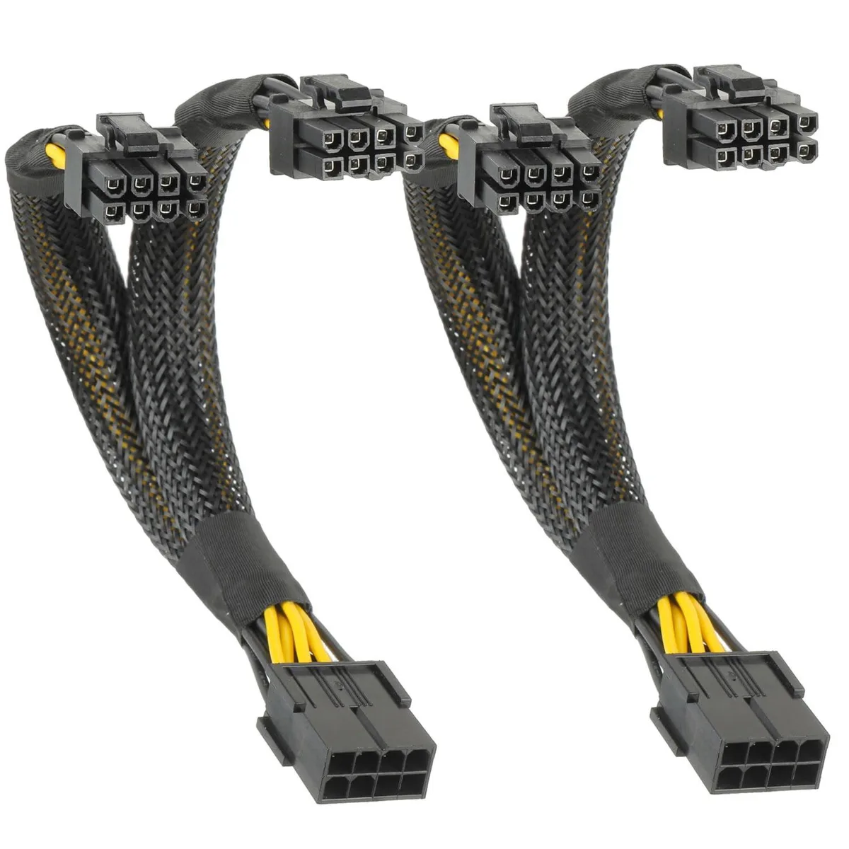  JAMHER 2Pack PCIe 8 Pin to Dual 8 Pin (6+2) Female to Male Power Adapter Cable 9 inches 23cm — product photo