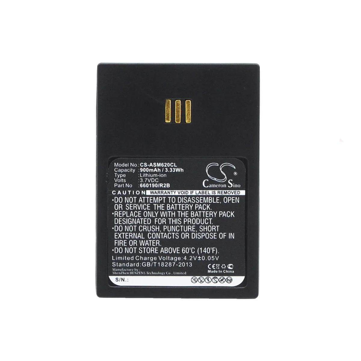 Cameron &amp; Co Cameron &amp; Co DS-CS-ASM620CL Li-ion battery 3.7V .9Ah telephone accessory — product photo