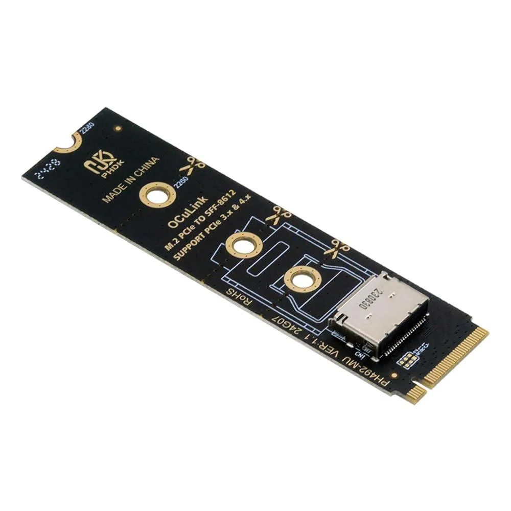 Fervit Fervit 2280 PCI-E 4.0 M.2 M-Key to Oculink SFF-8612 SFF-8611 Vertical Host Adapter — product photo