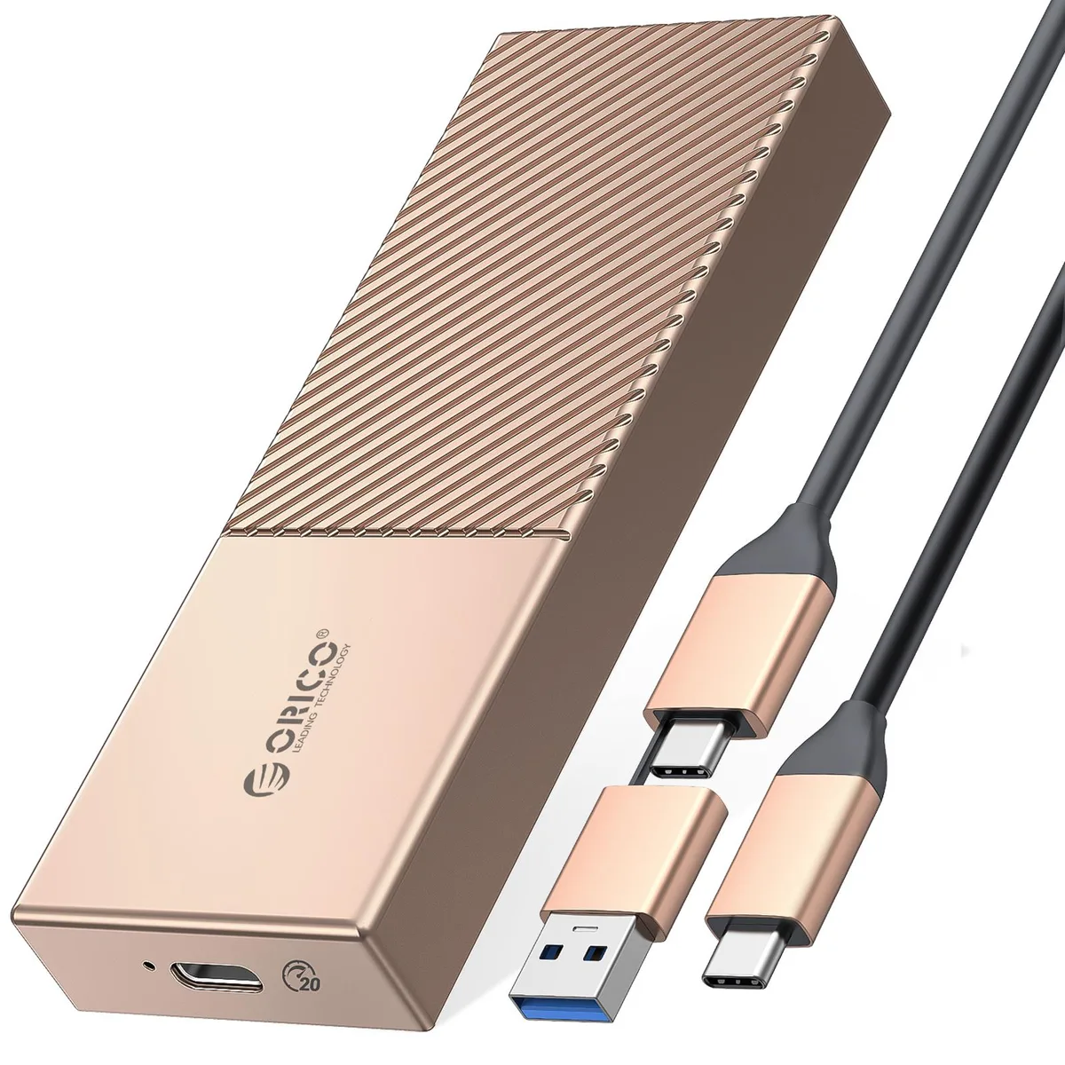 Orico Orico USB 3.2 Gen2x2 20Gbps M.2 NVMe Enclosure Rose Gold — product photo