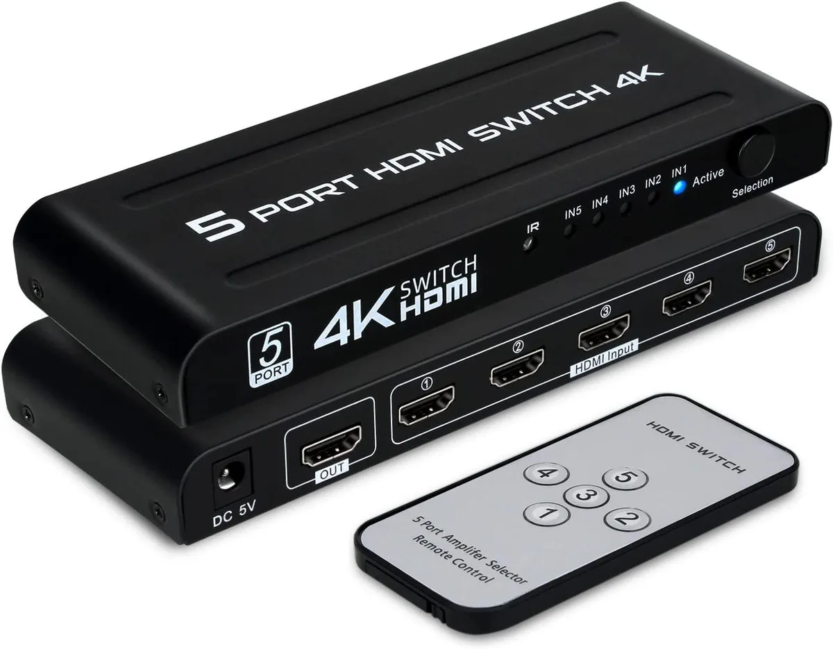 Hitoor Hitoor 5-Port HDMI Switch 4K@30Hz Black — product photo