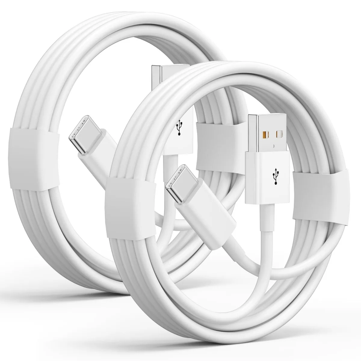 FOXSEA 2-Pack USB A to USB C Cable 3FT White — product photo
