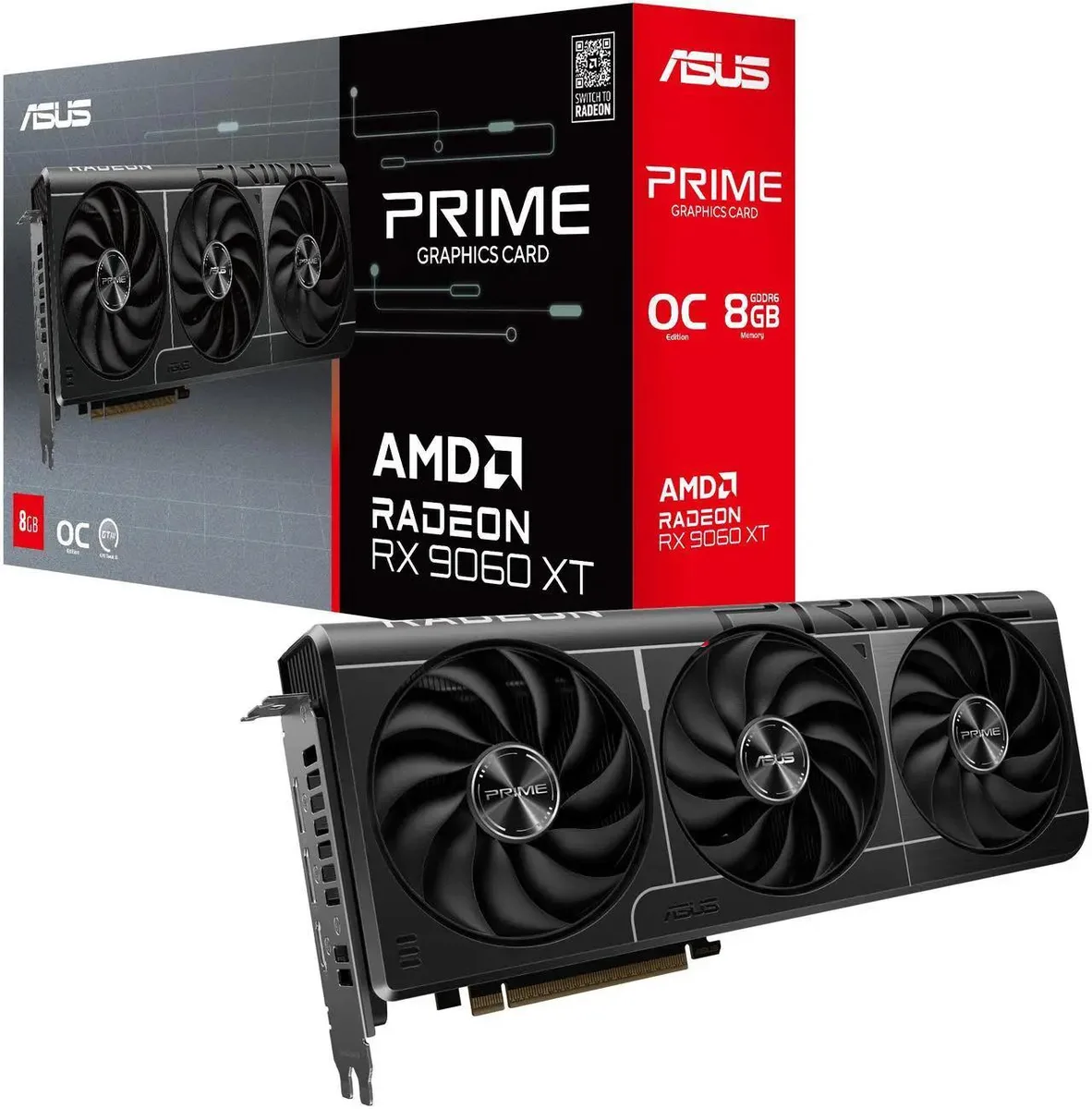 ASUS ASUS PRIME Radeon RX 9060 XT 8GB GDDR6 Graphics Card — product photo