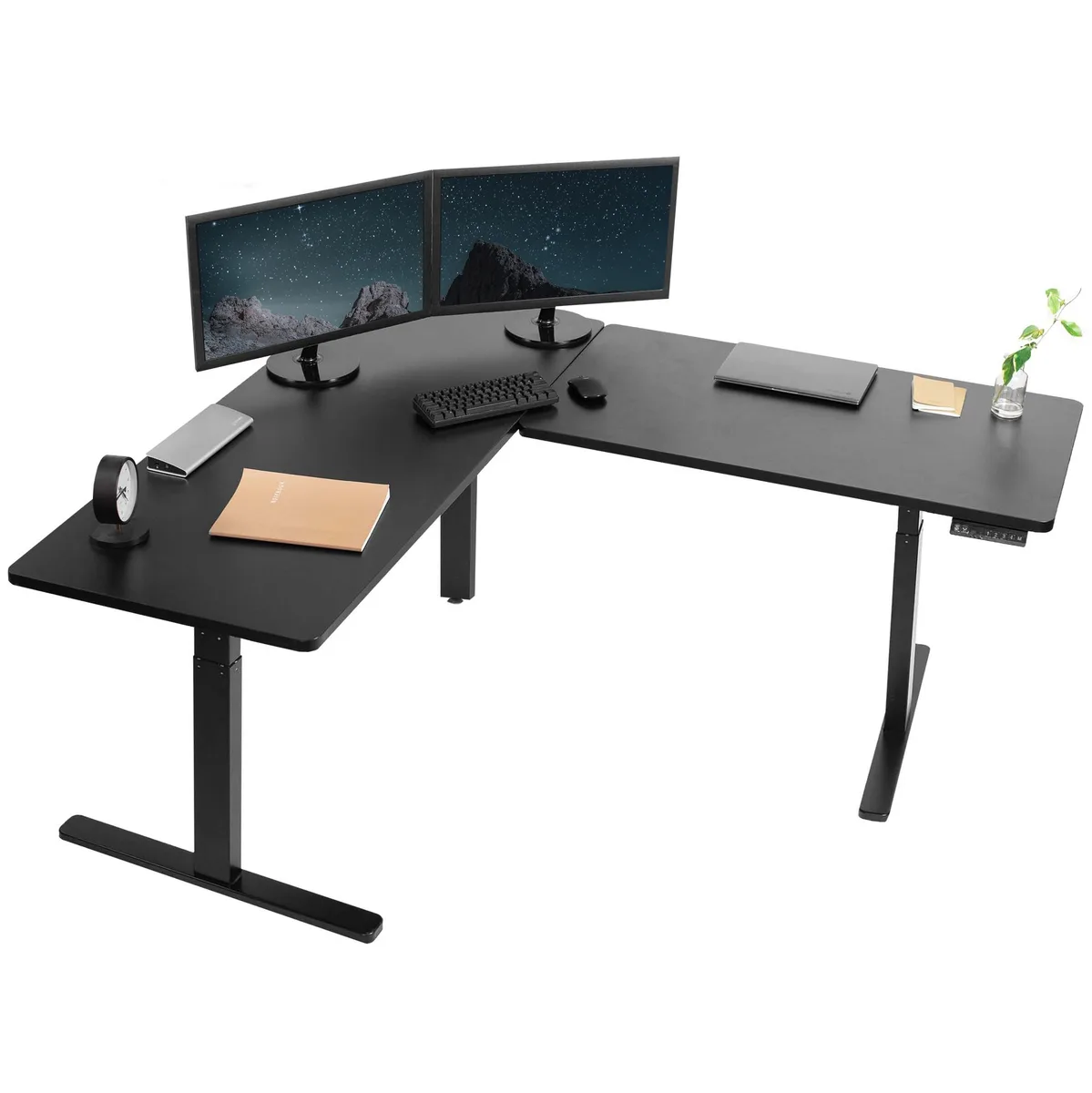 VIVO VIVO Electric L-Shape Standing Desk 67" x 60" Black 300 lbs — product photo